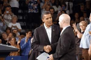 Nathan Wilkes shakes hands with President OBAMA