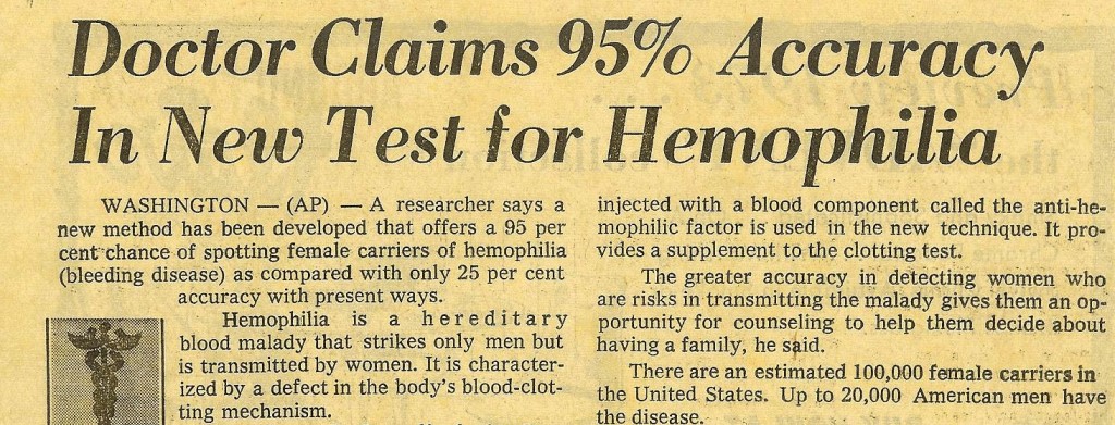 1970's_Hemophilia_Article