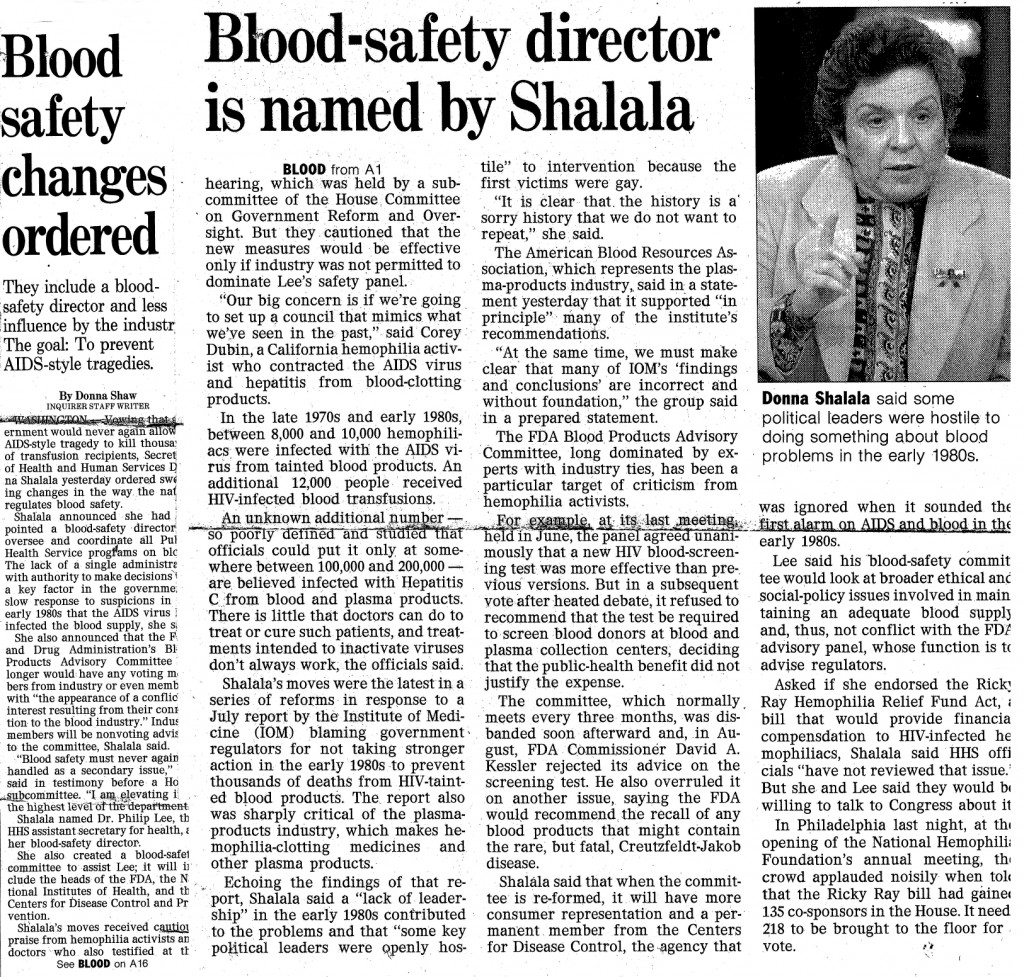 Blood safety changes ordered