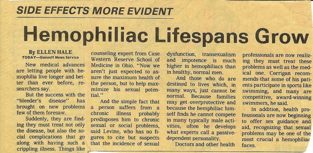 1960s: Hemophilia Lifespan