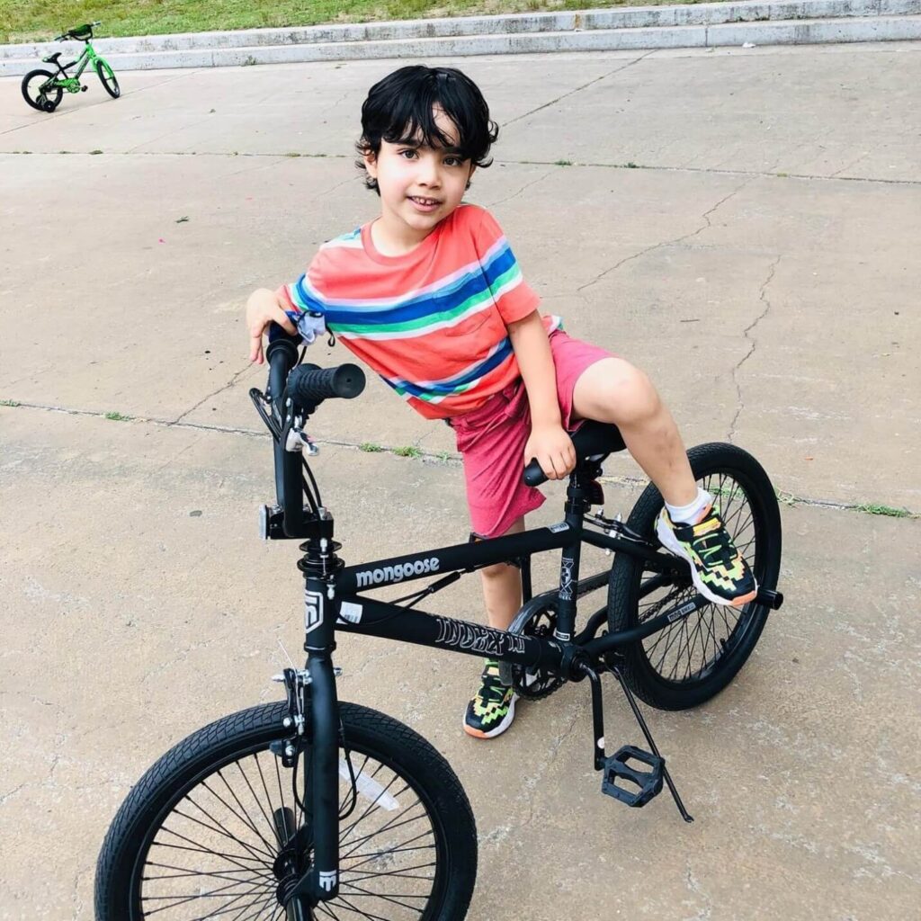 kid on bike