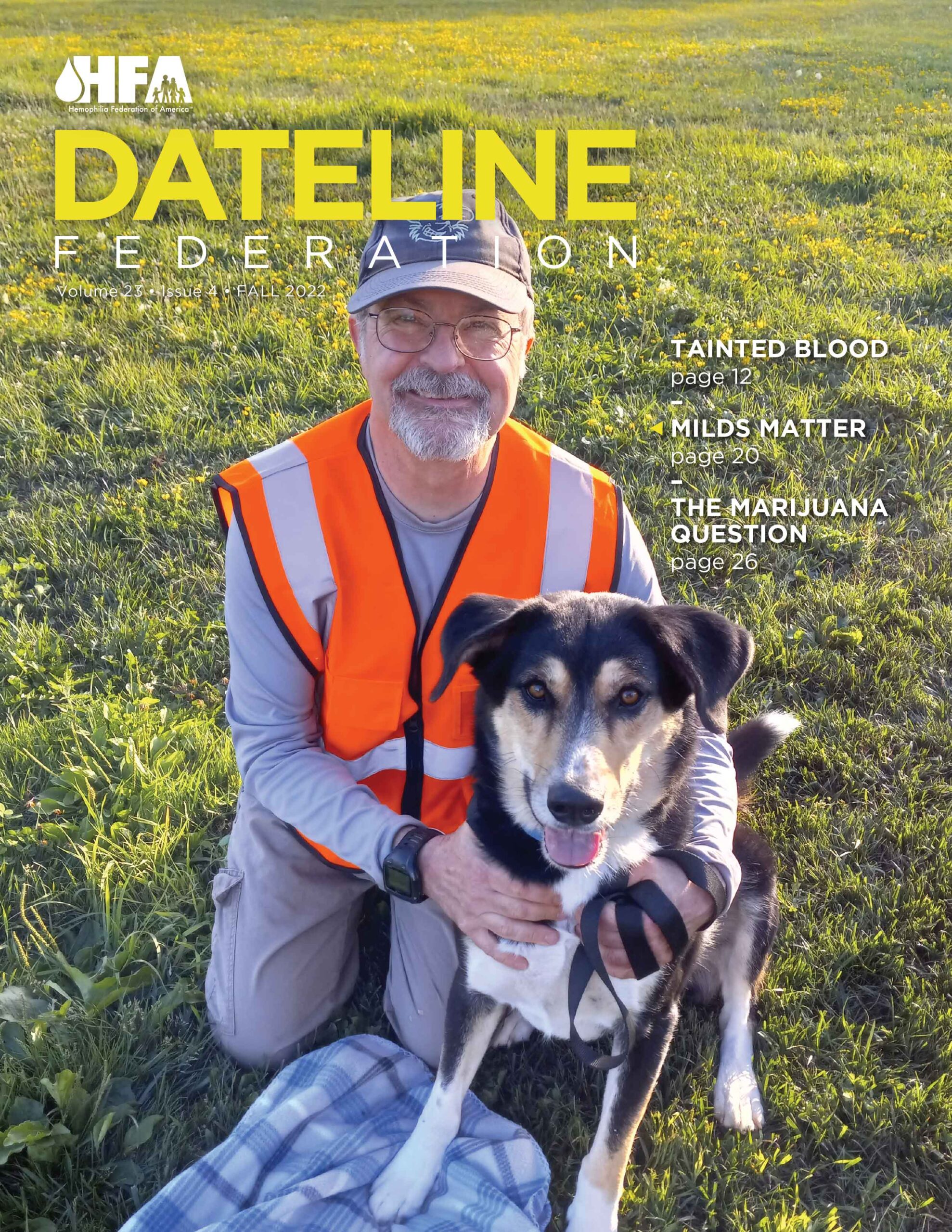 Dateline Cover of man and dog