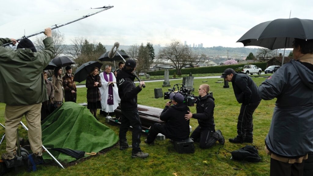 Filming Unspeakable at cemetary